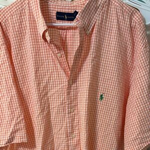 Ralph Lauren Men's Orange Checkered Shirt